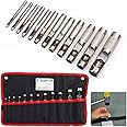 Spurtar 12 PCS Steel Hollow Leather Punch Set 1/8''-3/4''(3-19mm) Heavy Duty Round Hole Punch Set Leather Hole Tool for Watch