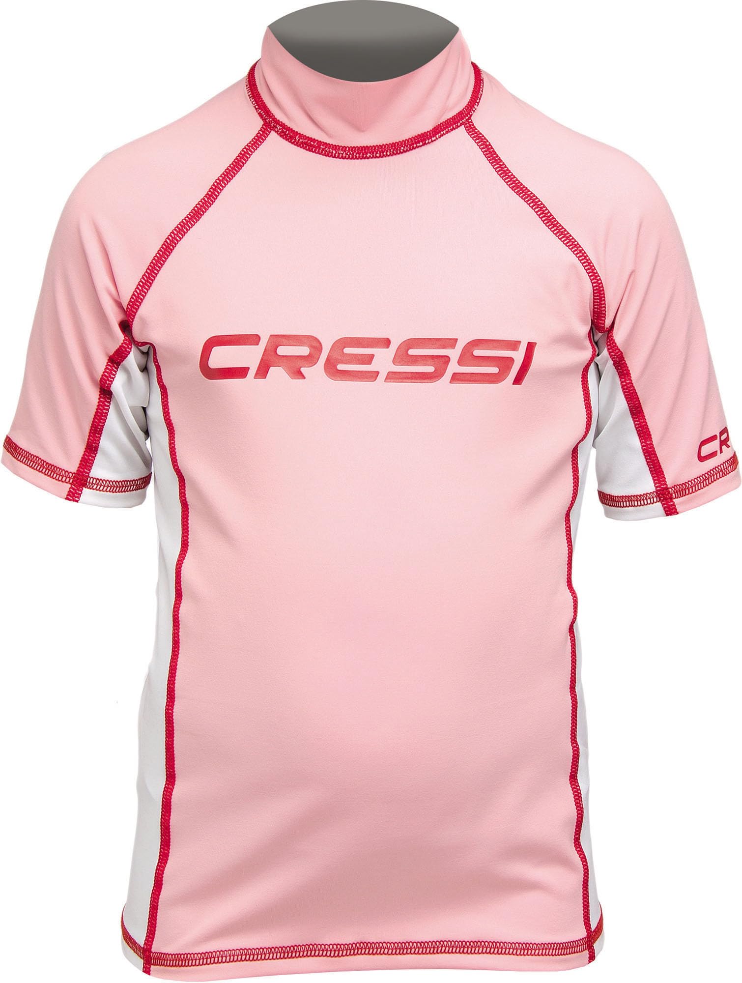 Cressi Junior Lycra Skin Short Sleeve Rash Guard UV Sun Protection (UPF) 50+, Pink, 5 (Age 12/13)