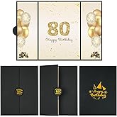 LDFDRT 80th Birthday Party Decorations Signature Guest Book Big Birthday Card Party Guest Book Signature Book Guestbook 80 Years Old Birthday Gifts Signing Card Board