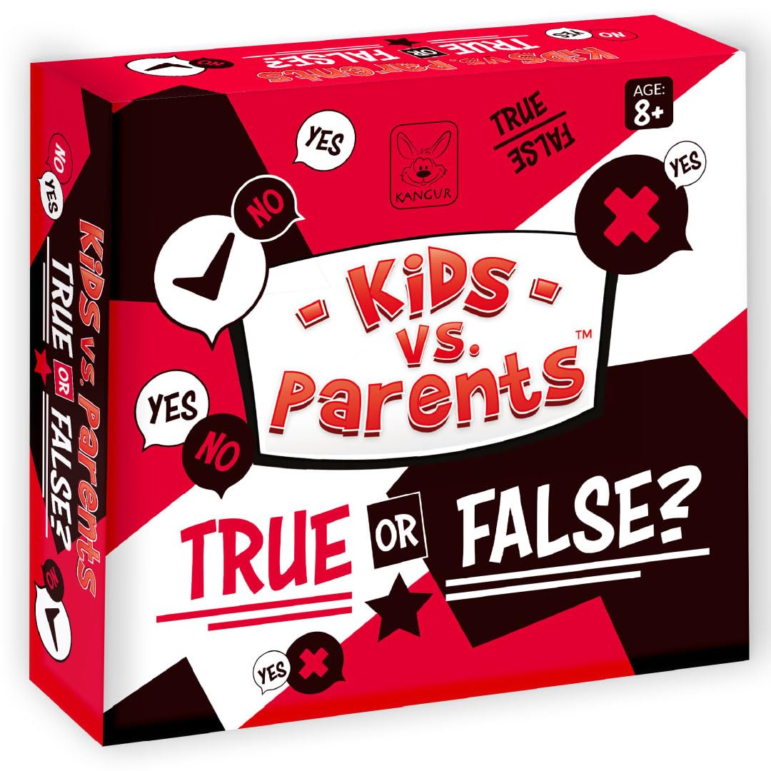 KANGUR Kids vs Parents True or False Board Trivia Games for Family Quiz Party Games | 54 cards | Age 8+