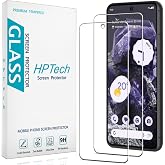 HPTech 2 Pack Screen Protector for Google Pixel 8A 6.1 inch Tempered Glass | Ultrasonic Fingerprint Compatible, Anti Scratch, Bubble Free
