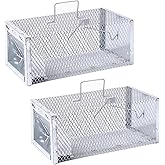 2 Pack Humane Rat Traps, OBYFGILY Heavy Duty Metal Live Catch & Release Mouse Traps, Reusable Escape-Proof Effective Rodent T