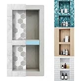 Houseables Shower Niche, Shower Niche Insert Tile Ready, 12x28 (13x29 in) | Houseables Recessed Wall Shelf for Bathroom, In Wall Box, Prefab, Cubby, Shampoo Caddy, Inset Nook, Waterproof