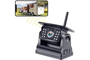 WZBB Wireless Backup Camera for Trucks & RVs – Solar-Powered, 1080p HD, Night Vision, Waterproof, Magnetic Mount, Easy Installation for Towing & Parking