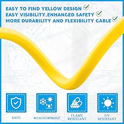 Tellegloww 15ft NEMA 6-15 Extension Cord 6-15P Male
