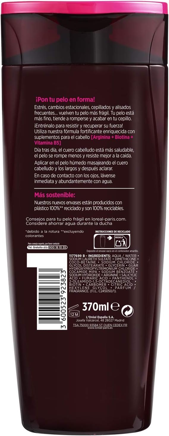 L'Oreal Paris Elvive Full Resist Reinforcing Fragile Hair Shampoo, 370 ml - Image 3