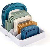 YouCopia StoraLid Food Container Lid Organizer for Kitchen Cabinet Storage with 5 Adjustable Dividers, 10.5''D &times; 13.4''W &times; 3.3''H, Large Classic Edition, White