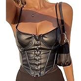 Meihuida Women Sexy Bustier Corset Top Y2k Push Up Off Shoulder Corset Top