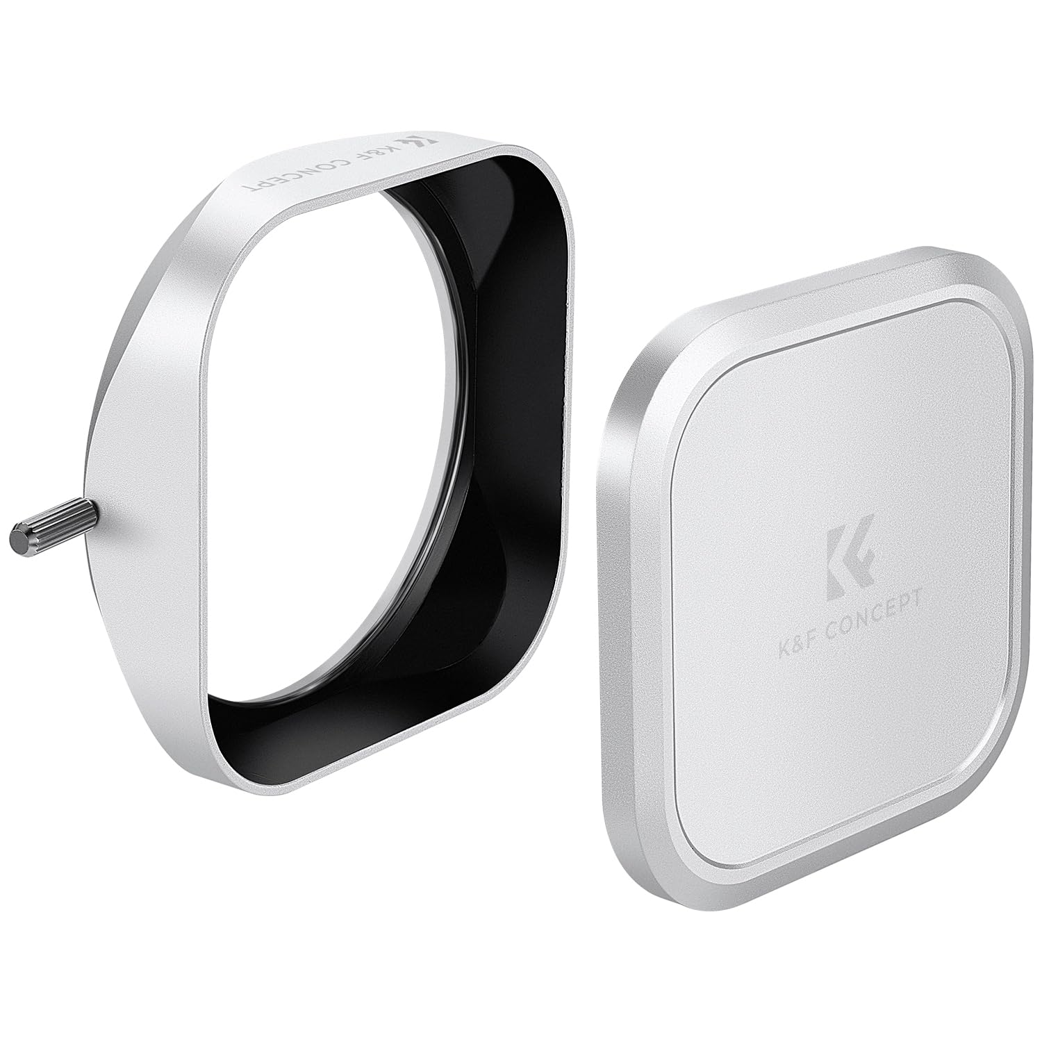 K&F CONCEPT Metal Lens Hood Cap compatible with Fujifilm X100 Series, Silver Lens Hood with Cap compatible with Fuji X100F X100S X100T X100V X100VI