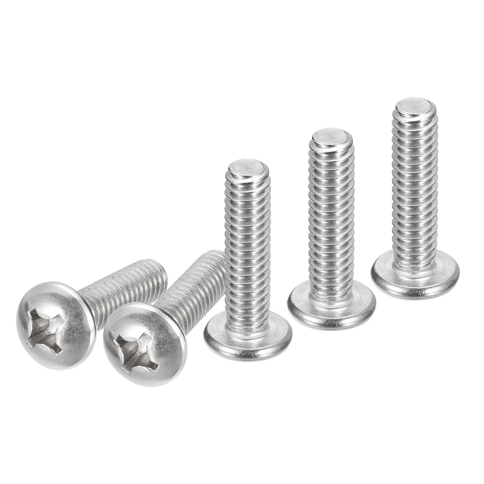 DTGN 1/4-20x1" Pan Head Machine Screws, 25Pcs 304 Stainless Steel, Phillips Drive, UNC Full Thread, Bright Finish, Screws Bolts Kit