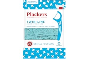 Plackers Whitening Twin Line Floss Picks - 75 ct - 3 pk