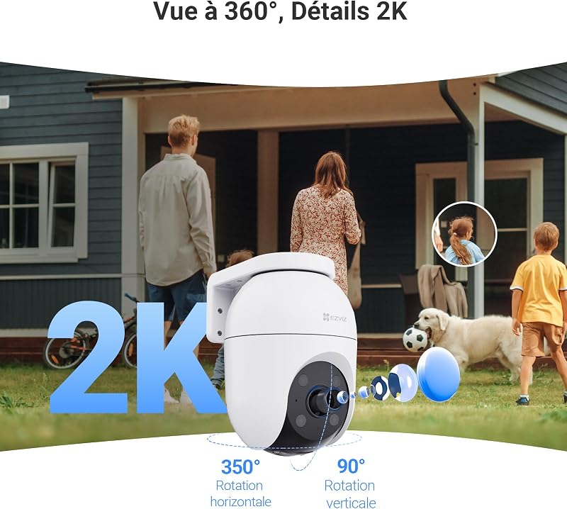 2K Caméra de Surveillance Extérieur Wi-FI à 360° C8c 3MP