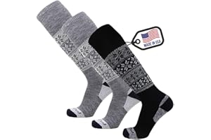Pure Athlete Alpaca Ski Socks – Men Warm Wool Sock, Women Skiing, Snowboarding