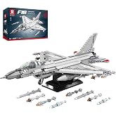 Reobrix F-16 Fighter Jet Building Set 33027, 1337 PCS Military Airplane Model Kit with Display Stand, Retractable Landing Gear, STEM Collectible Gift for Adults &amp; Teens 14+