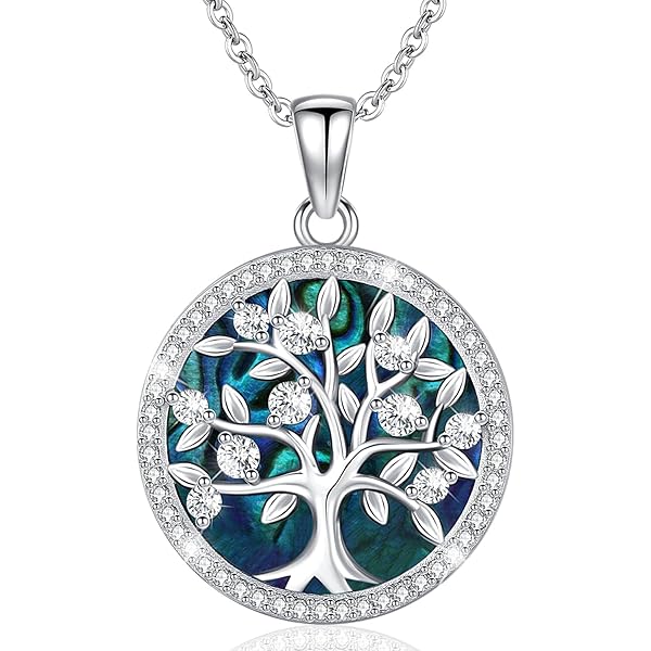 thumbnail image 2 of Aniu Sterling Silver Tree Of Life Necklace With Crystal - Celtic Family Tree Pendant For Women 2 of 9
