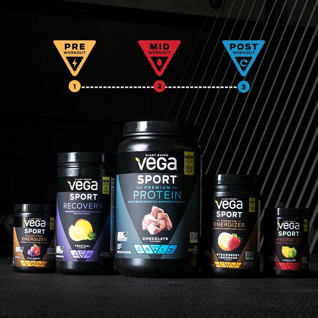 Vega Sport Sugar Free Energizer, Acai Berry - Vegan Certified, Keto-Friendly, Gluten Free, Dairy Free, Soy Free, Non GMO, Natural Pre Workout Powder (35 Servings): Health & Personal Care
