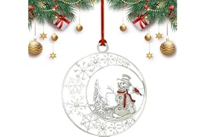 DFUGTA Christmas Ornaments 2025 Solid Pewter Christmas Tree Ornaments Handcrafted Pewter Xmas Pendants Decoration DIY Festive Home Hanging Ornaments for Christmas Trees Winter Decor