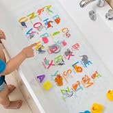 BEEHOMEE Kids Bath Mat for Tub, Non-Slip Toddler Bathtub Mat (Alphabet) | XL 35 x 15 in, Machine-Washable Easy Care, Playful Cartoon Theme Options