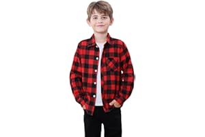 SANGTREE Mens & Boys Plaid Shirt Long Sleeve Button Down Flannel Shirts, US 3 Months - Adult 9XL