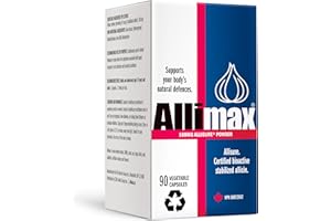 ALLIMAX 180mg 90 Capsules. Allicin Garlic Supplement to Support Your Body’s Immune Function. Contains Stabilized and Potent Bioactive Allicin, Extracted from Clean & Sustainable Spanish Grown Garlic.