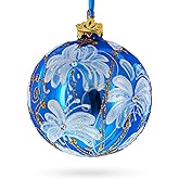 White Lilies Flowers Glass Ball Ornament