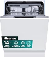 Hisense Fully Integrated Dishwasher Silver D Rated 14 Place Auto Dry