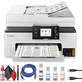 Canon MAXIFY GX2020 Wireless MegaTank All-in-One Color Printer Bundle | For Home Office Small Business High Volume Documents | Print Copy Scan Fax + Ethernet Cable + Cleaning Kit + More