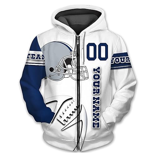 LOVELYPOD Men's Custom Football Hoodies Sweatshirts Pullover