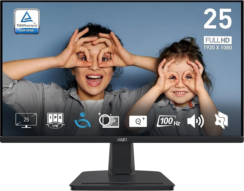 MSI PRO MP251 24.5 Inch FHD IPS 100 Hz Monitor with HDMI VGA Speakers