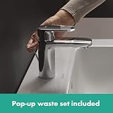 Hansgrohe Vernis Blend Basin Mixer Tap 100 Chrome 71551000 with Pop-Up view 5