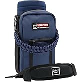 NATURE PIONEOR Water Bottle Holder with Adjustable Strap - 25/32/40oz Insulated Water Bottle Carrier Sling Sleeve with Paracord Handle & 2 Storage Pockets, Hiking, Camping, Gym