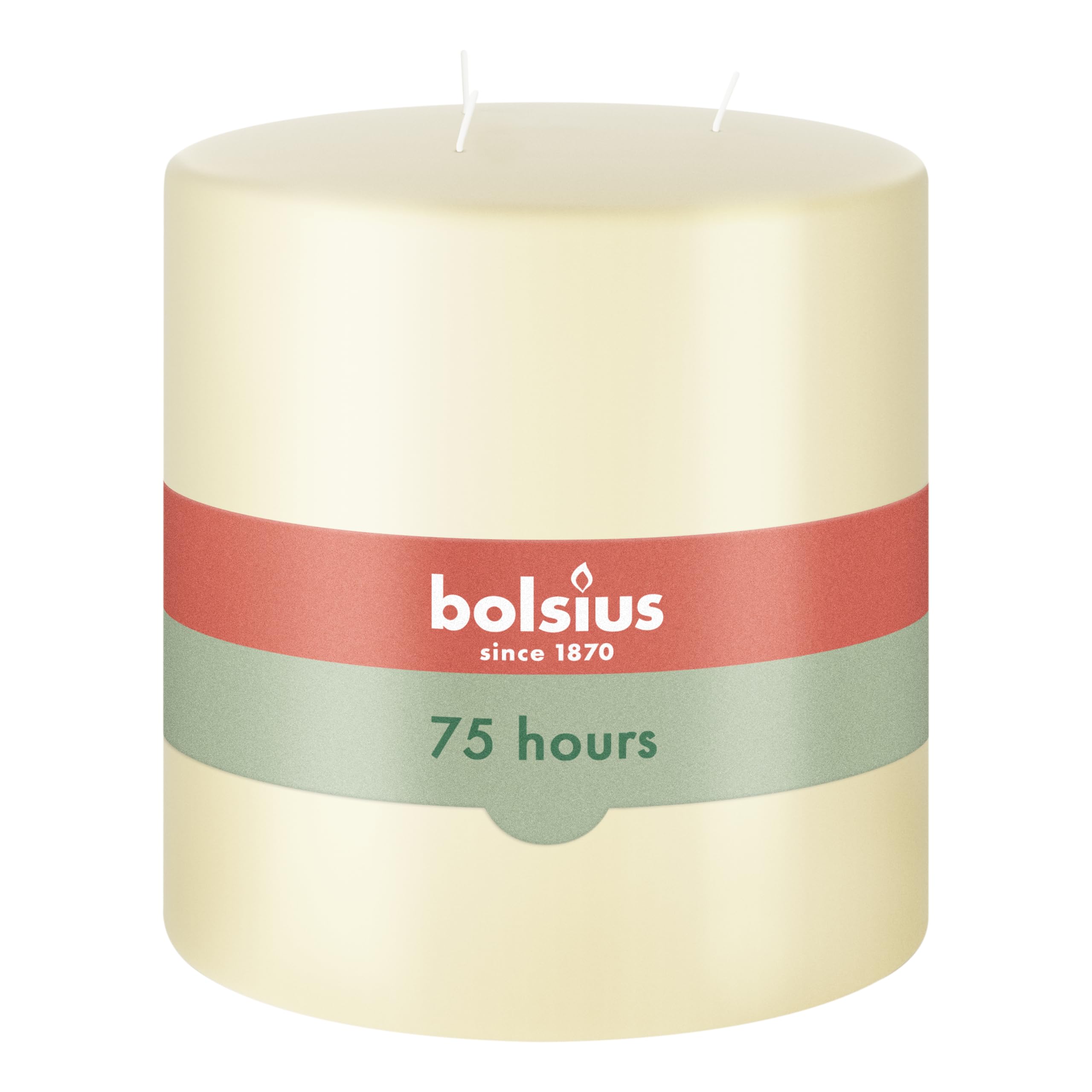 Bolsius - Pillar Candle – XXL - Ivory - 3-wick - 15 x 15cm