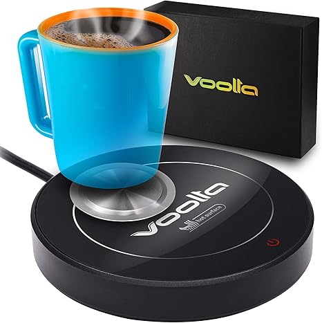 Amazon Com Coffee Cup Warmer With Aluminum Pad For Concave Mugs Coffee Cup Warmer For Desk With Auto Shut On And Off Also Works As Candle Warmer Plate Black Kitchen