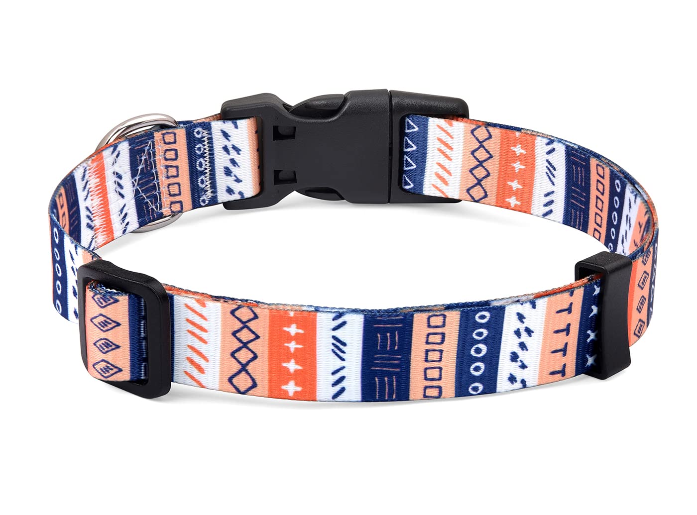 Mihqy Dog Collar with Bohemia Floral Tribal Geometric Patterns - Soft Ethnic Style Collar Adjustable for Small Medium Large Dogs(Color Symbols,XS) — image 1