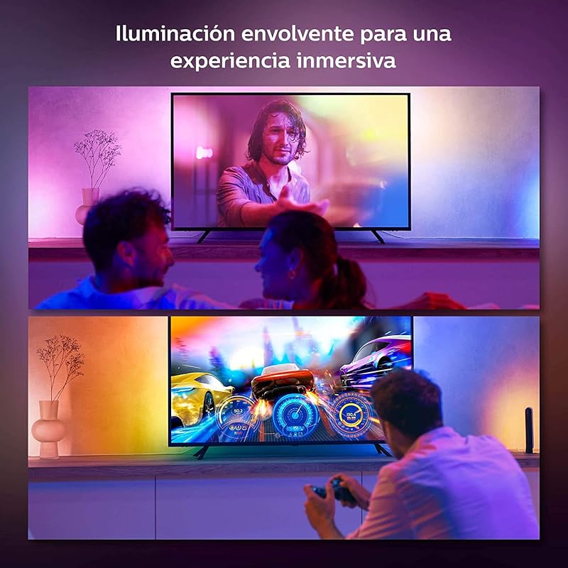 Play Gradient - Tira led inteligente, Luz blanca y luces de colores, tira de luces inteligentes de 65 Pulgadas, sincroniza con contenido de pantalla, Compatible con Alexa y Google Home