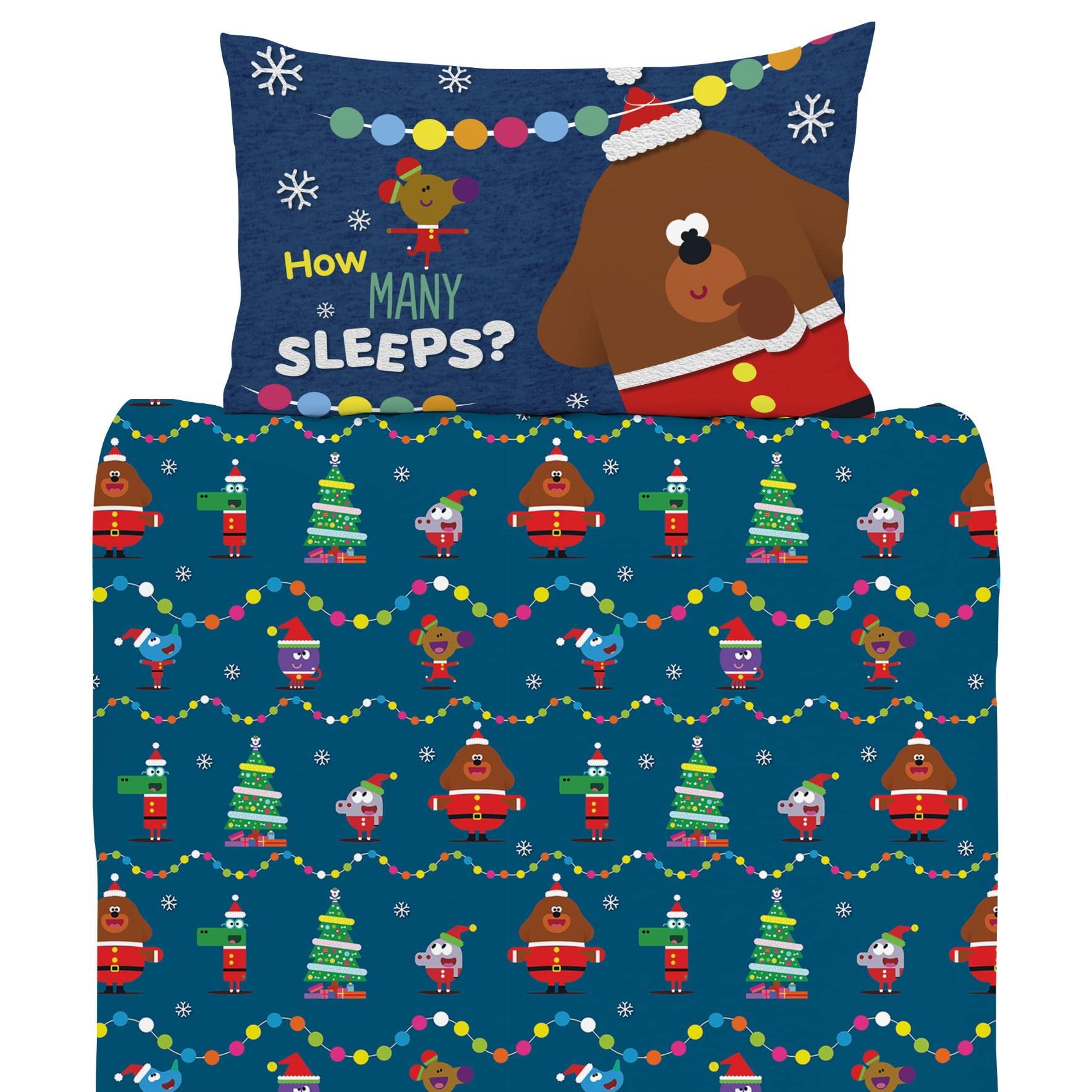 Hey Duggee Junior Cot Duvet Cover - Duggee Christmas Design - Official Reversible Bedding Set - Polycotton