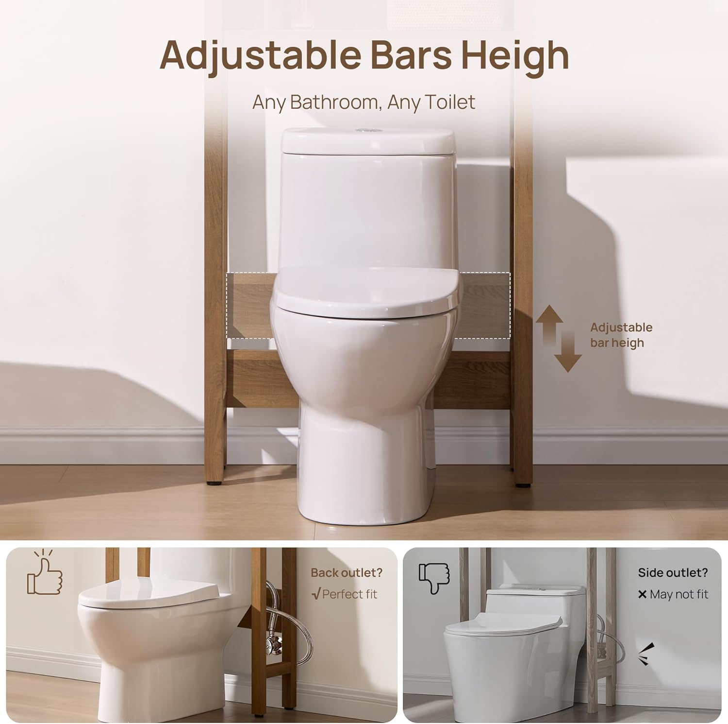 SICOTAS Over the Toilet Storage Cabinet with open doors