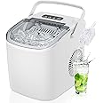 ICEVIVAL Countertop Portable Ice Maker Machine with Handle, 26lbs/Daily, 9 Ice Ready in 6 Mins, Self-Cleaning Ice Makers Countertop with 1.3lbs Basket and Scoop for Home, Kitchen, Camping, RV (White)