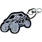Off-Road UTV Keychain, Black and Silver, ATV Side-by-Side Vehicle Design
