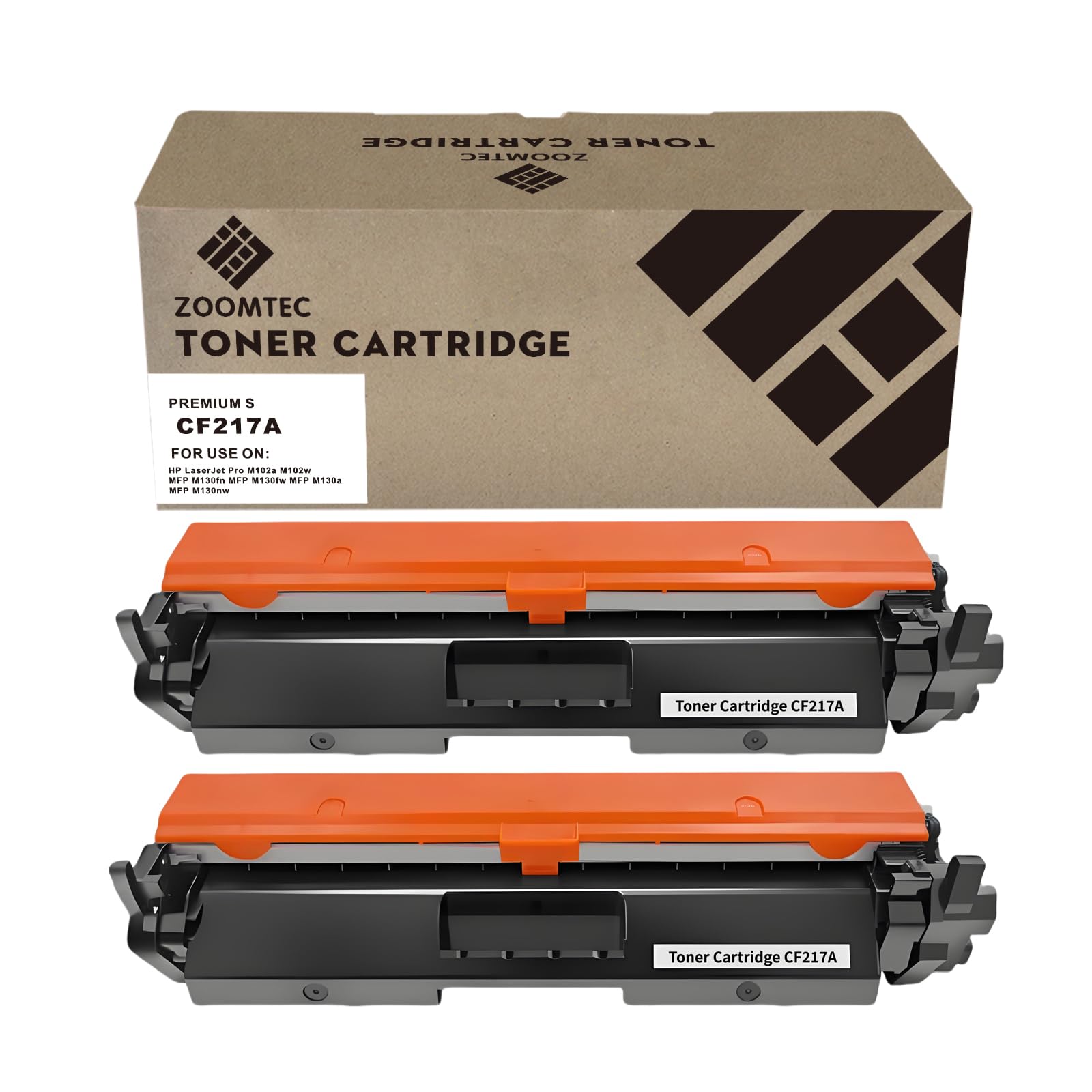 ZOOMTEC for HP CF217A 17A 2 Paquet Toner Cartridges Compatible with HP Laserjet Pro MFP M130nw M130fn M130fw M130a M102a M102w Printer (with Chip)