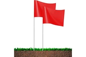 20Pack Red Marking Flags, JIZHGRAD 15x4x5 Inch Marker Flags Use for Yard & Lawn, Boundary & Dog Training, Survey & Landscape, Sprinkler & Surveyor, Garden & Construction, High Visibility, Sturdy, Versatile, UV & Weather Resistant