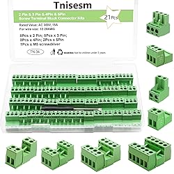 Tnisesm 21Pcs Screw Terminal Block Connector Kit