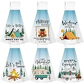 Jingmore 6 Pcs Summer Hanging Kitchen Towels with Loop Hand Tie Towels Microfiber Drying Baking Cooking Cloth(Blue,Camping)