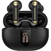 Monster Wireless Earbuds, Bluetooth 6.0 in-Ear Headphones with Charging Case, Stereo Earphones Deep Bass Sound, Built-in Mic, Clear Call, Water Resistant Design for Sports Black