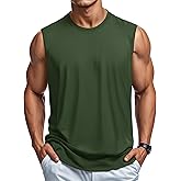 MAGCOMSEN Men's Tank Top Cotton Muscle Workout Gym Shirts Moisture Wicking Lightweight Summer Casual Sleeveless Shirts