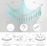 VISATOR Toy Hammock for Stuffed Animals Green Macrame 55x42 inch Corner Net view 8