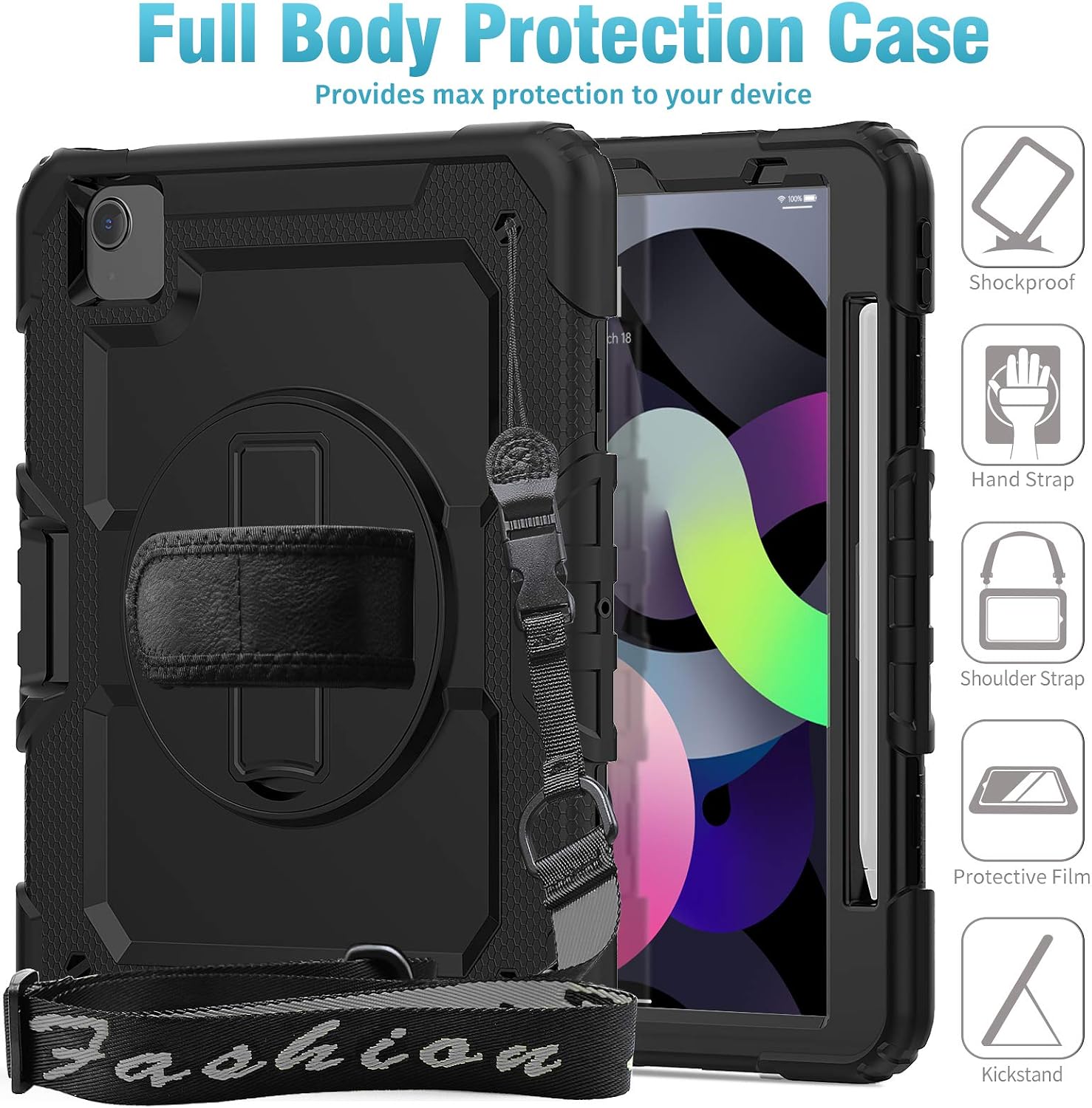 SEYMCY Case for iPad Air 5th/4th Generation 10.9 inch 2022/2020, Full-body Shockproof with Screen Protector - Image 4