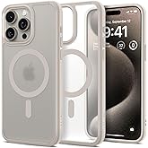 Spigen for iPhone 15 Pro Case, Ultra Hybrid MagFit [Anti-Yellowing] [Compatible with Magsafe] - Frost Natural Titanium