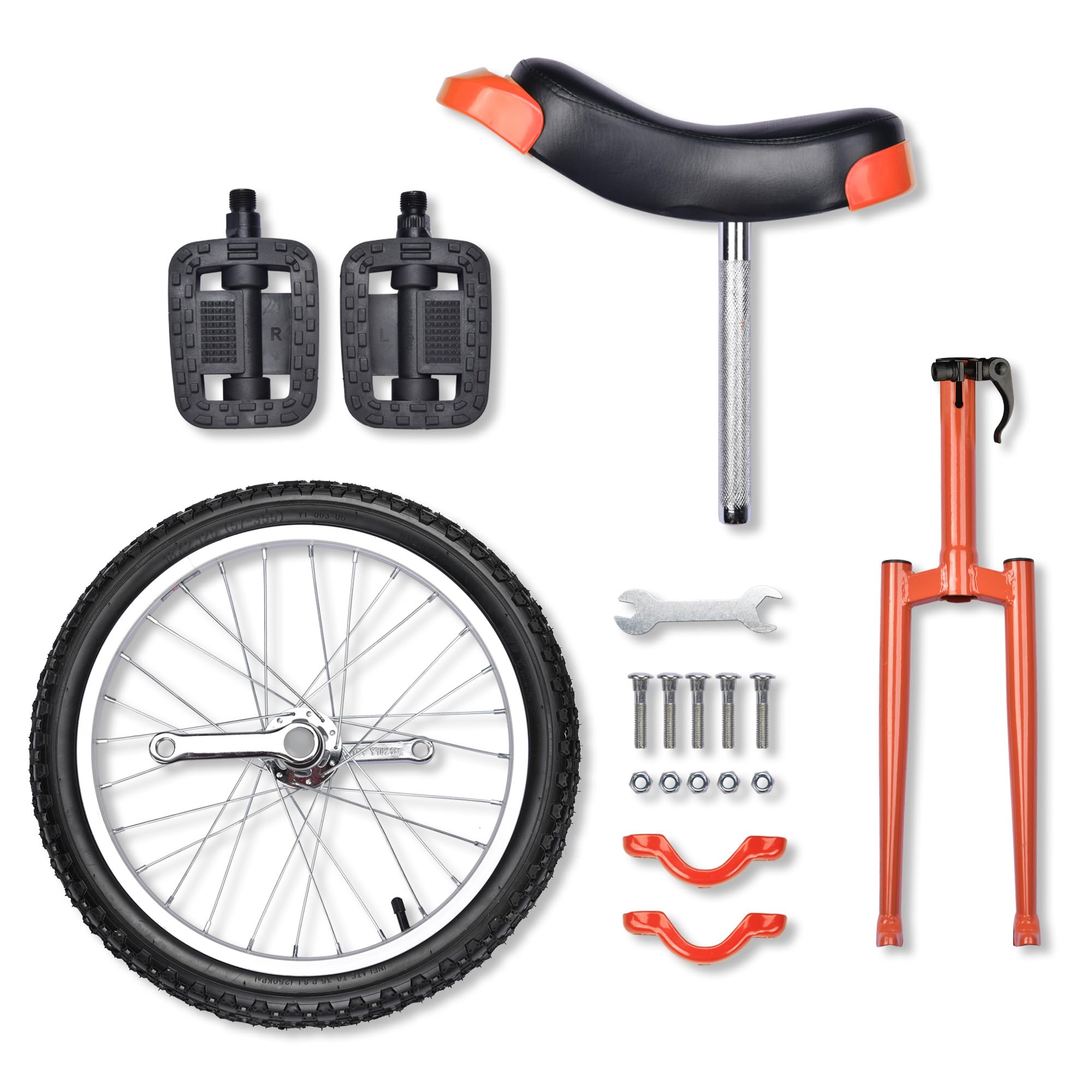 AW 16/18/20/24 Inch Wheel Outdoor Unicycle Adjustable Seat Exercise Bicycle Fit Adults Kids Outdoor Sports Fitness Exercise, for Choice
