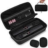 Wireless Microphone Case Compatible with JBL Wireless Two Microphone System, Handheld Dual Mic Travel Bag for Party Box, Singing, Karaoke for JBL mic, Receiver, Adapter, AA Batteries -Black (Box Only)